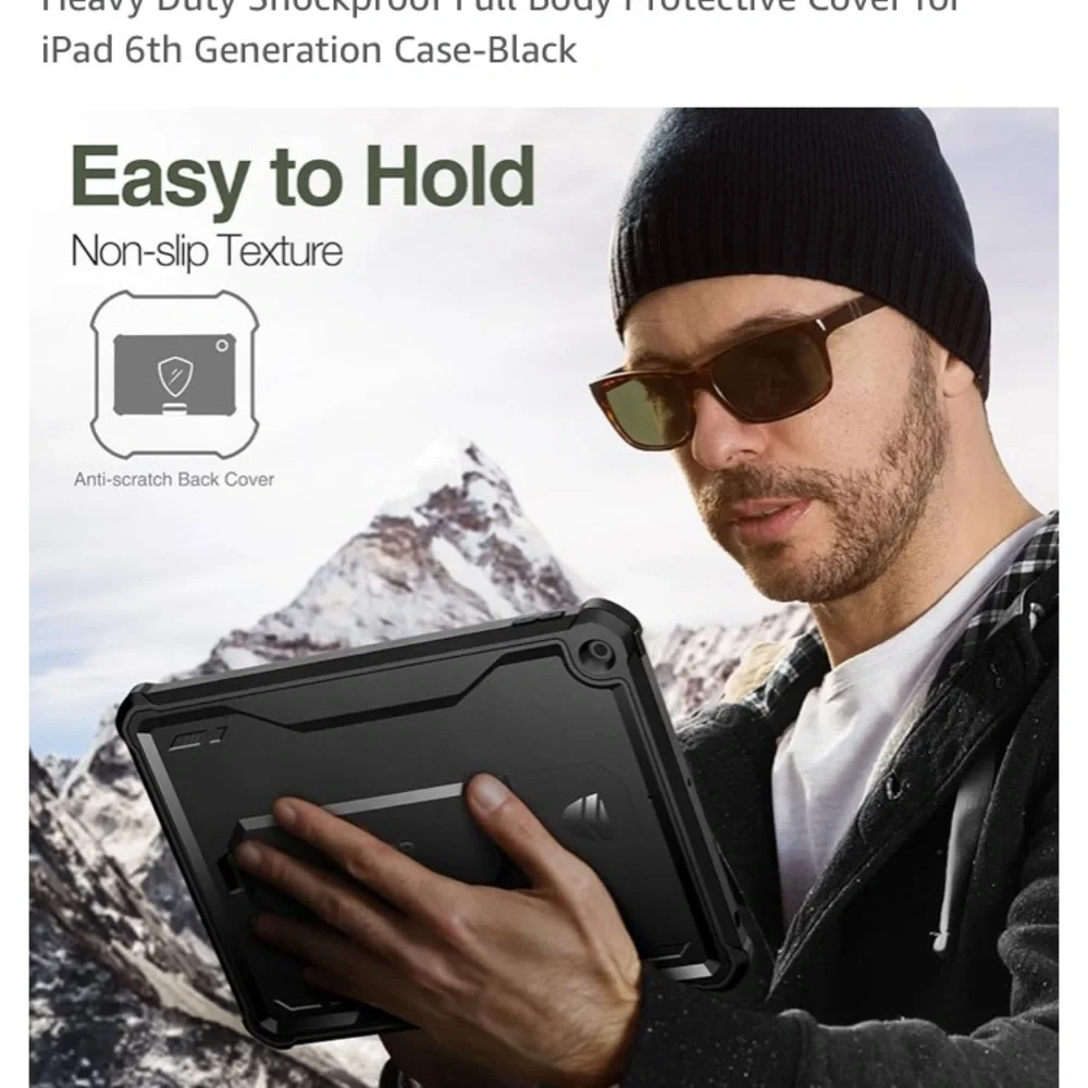Black Heavy Duty Shockproof Case for iPad 6th Generation